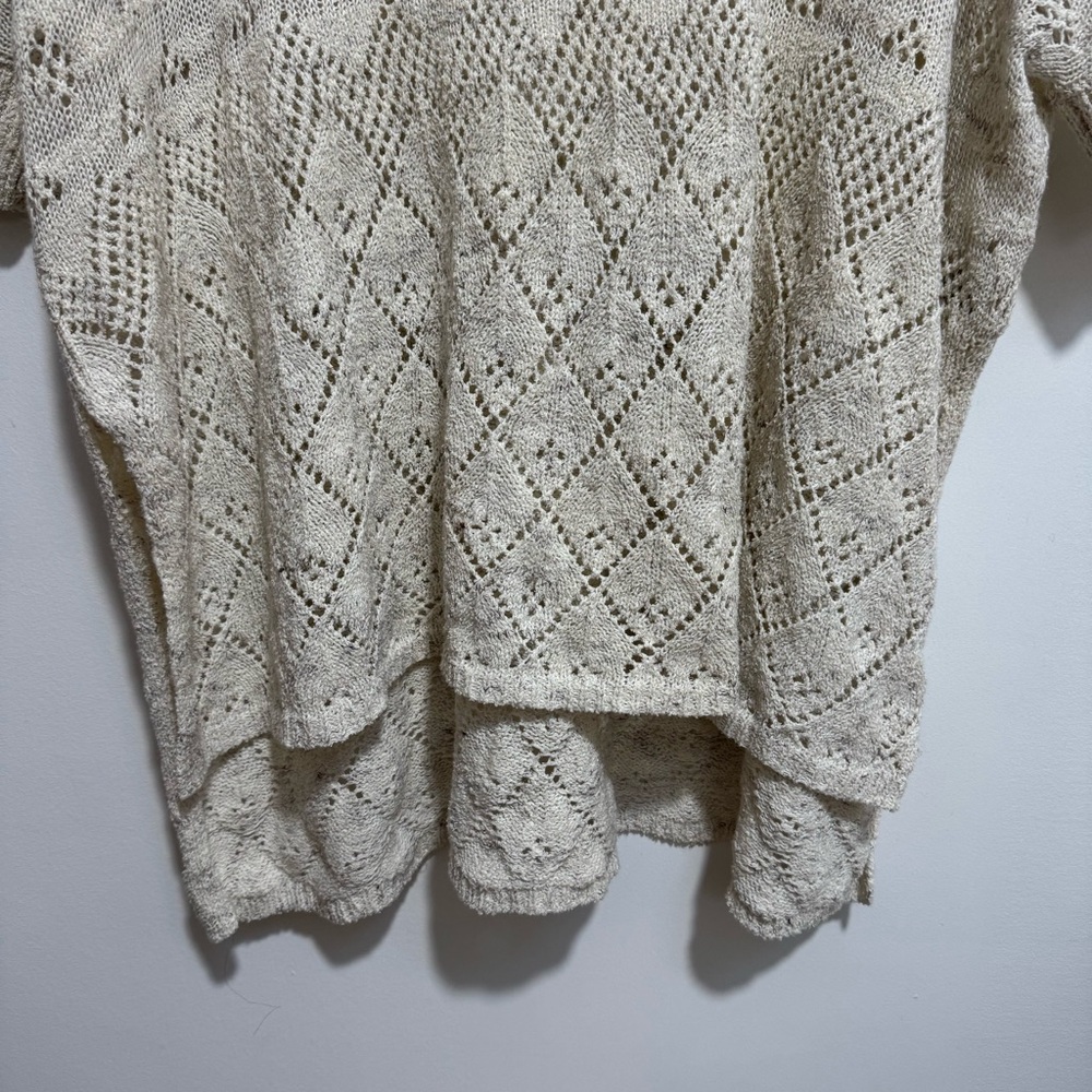 Knitted & Knotted Anthropologie Floral Embroidery Oversized Luana Poncho Sweater - Picture 5 of 14